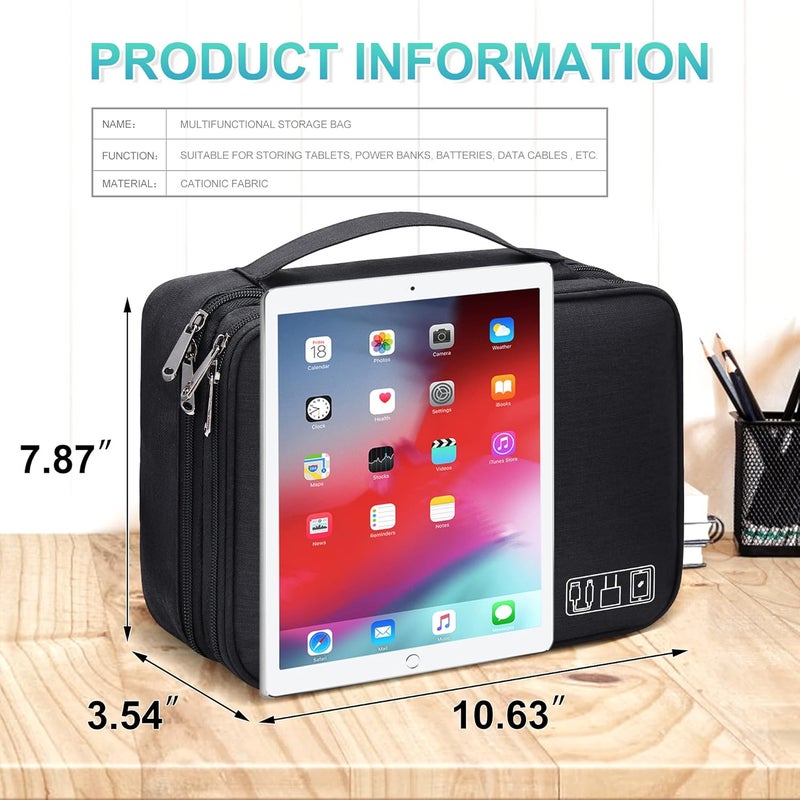 CILLA Electronics Organizer Travel, Travel Cord Organizer Case, Compact Electronics Accessories Bag for Cable, Cord, Charger, Phone - Image 5